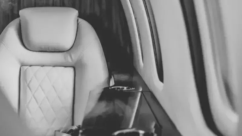 Detailing of an interior seat of a private aircraft