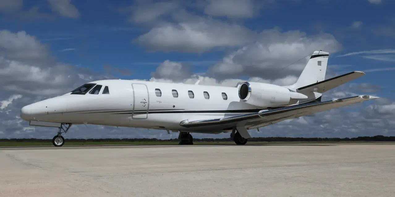 Cessna Citation Excel sitting on a an airstrip