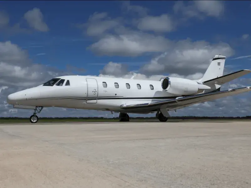 Cessna Citation Excel sitting on a an airstrip